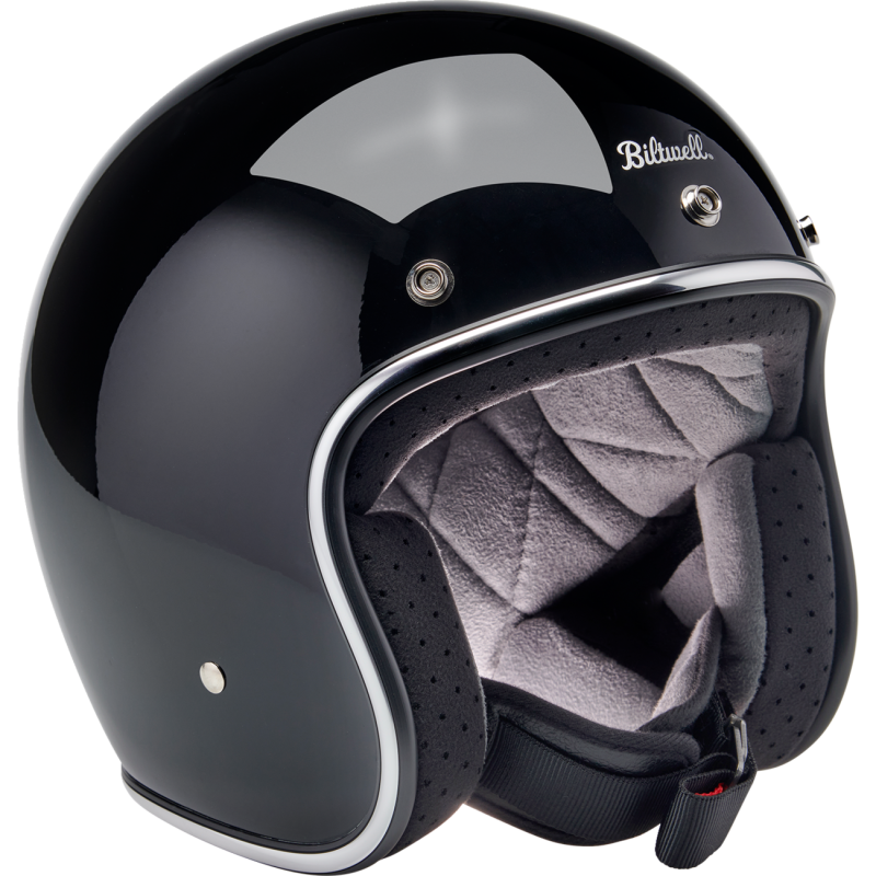 BILTWELL HELMET BONANZA Gloss Black Front - Driven Powersports