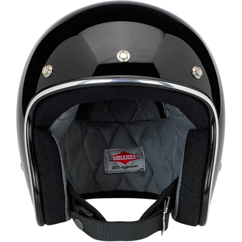 BILTWELL HELMET BONANZA Gloss Black Front - Driven Powersports