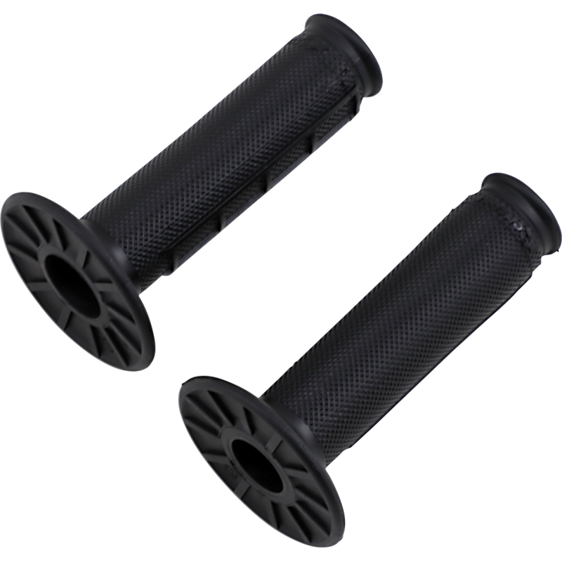 RENTHAL ULTRA TACKY HALF WAFFLE GRIPS DUAL COMPOUND ON BLACK Black Front - Driven Powersports
