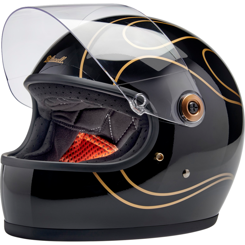 BILTWELL HELMET GRINGO S Black Flame Front - Driven Powersports