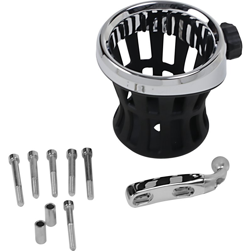 CIRO LLC Drink Holder 84-19 HD CLT/BRK Chrome Front - Driven Powersports