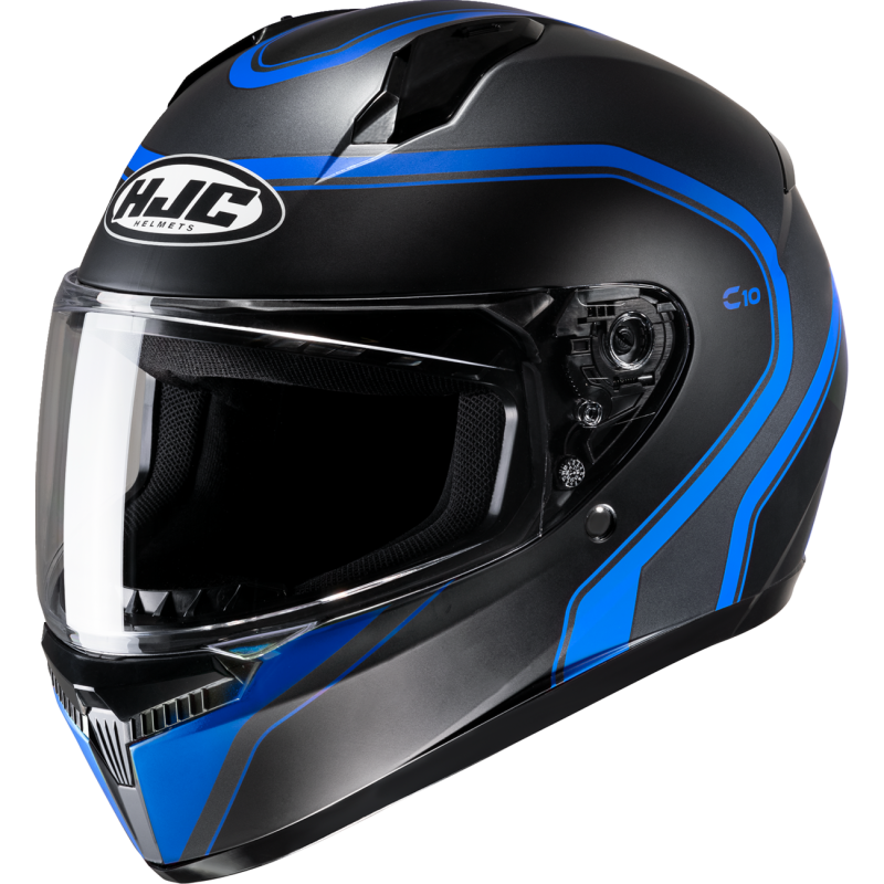 HJC C10 ELIE Semi Flat Black/Blue Front - Driven Powersports