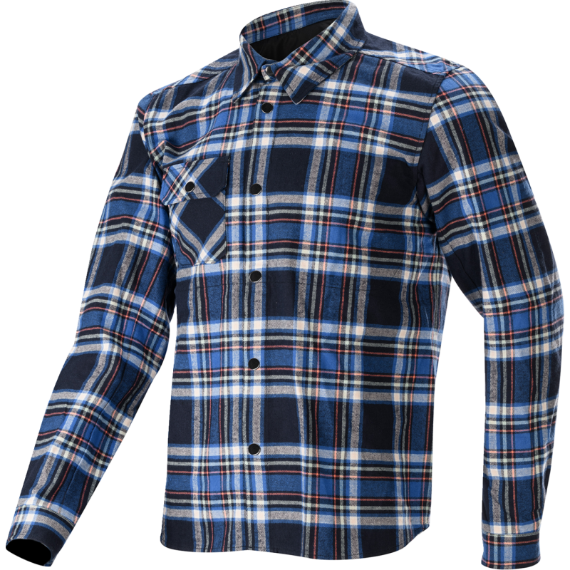 ALPINESTARS WHISTLER WIND BLOCK PLAID SHIRT - S Blue Front - Driven Powersports
