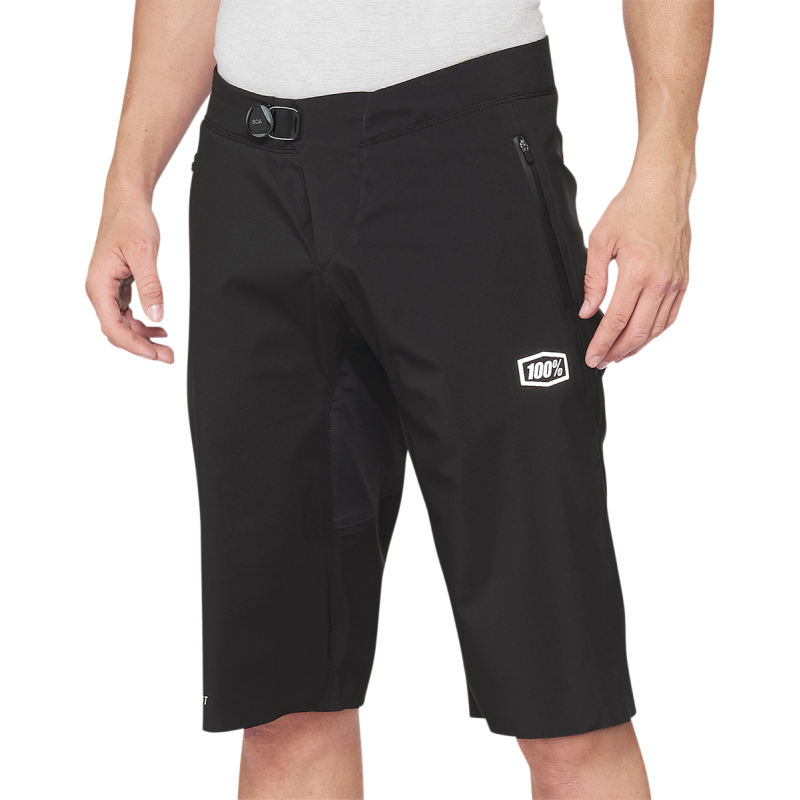 100% HYDROMATIC SHORTS Black Front - Driven Powersports