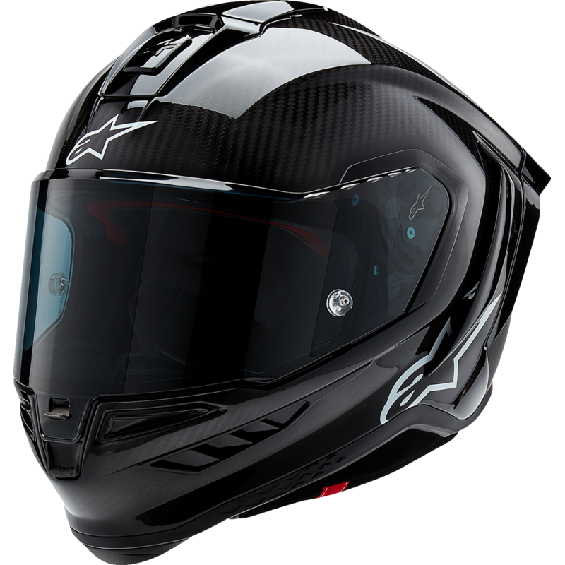 ALPINESTARS S-R10 SOLID HELMET CARB M&G Black Front - Driven Powersports
