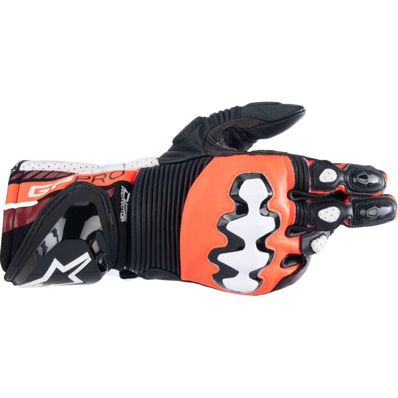 ALPINESTARS GP PRO V4 GLOVE Black/Red Fluo White Front - Driven Powersports