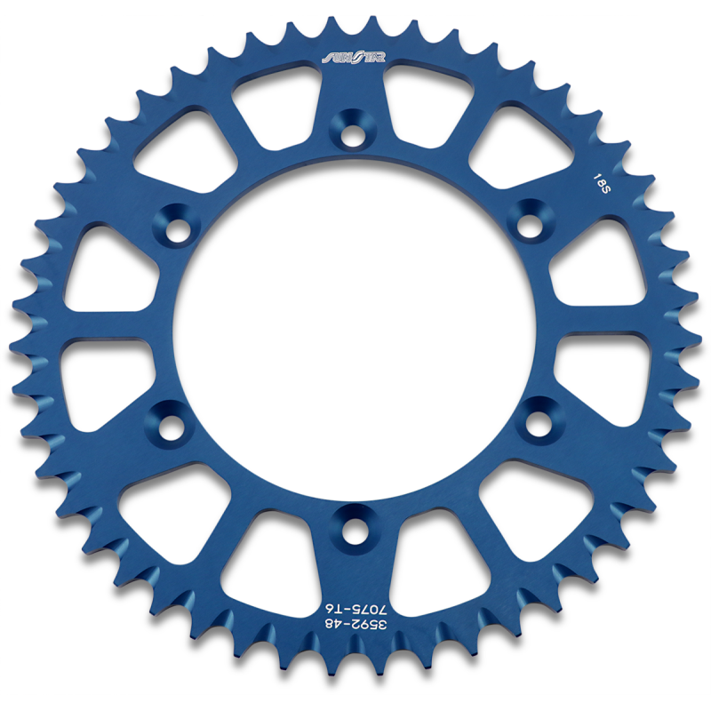 SUNSTAR SPROCKETS 520-48T ALUMINUM REAR SPROCKET Blue Front - Driven Powersports