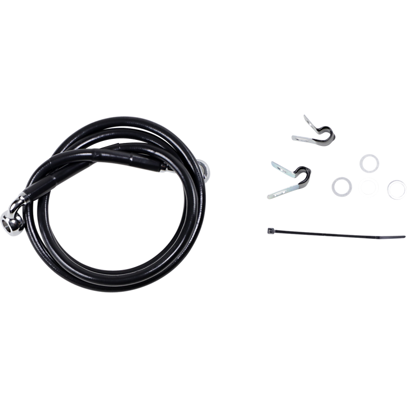 DRAG SPECIALTIES 99-07 FXST FRT BRAKE LINE KIT Black Front - Driven Powersports