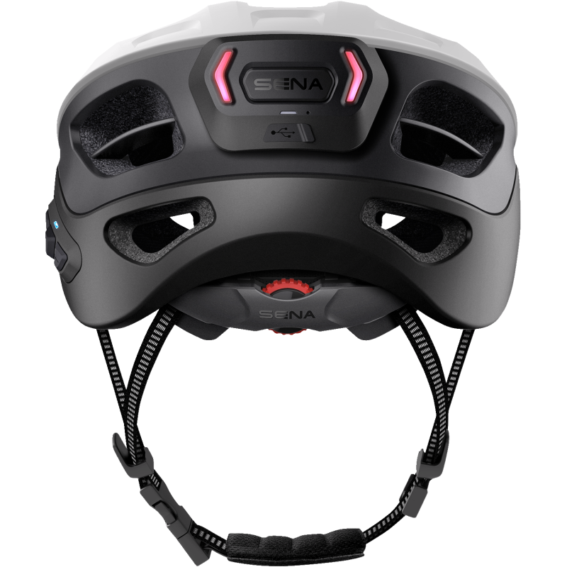 SENA CYCLING HELMET R1 EVO Matte White Back - Driven Powersports