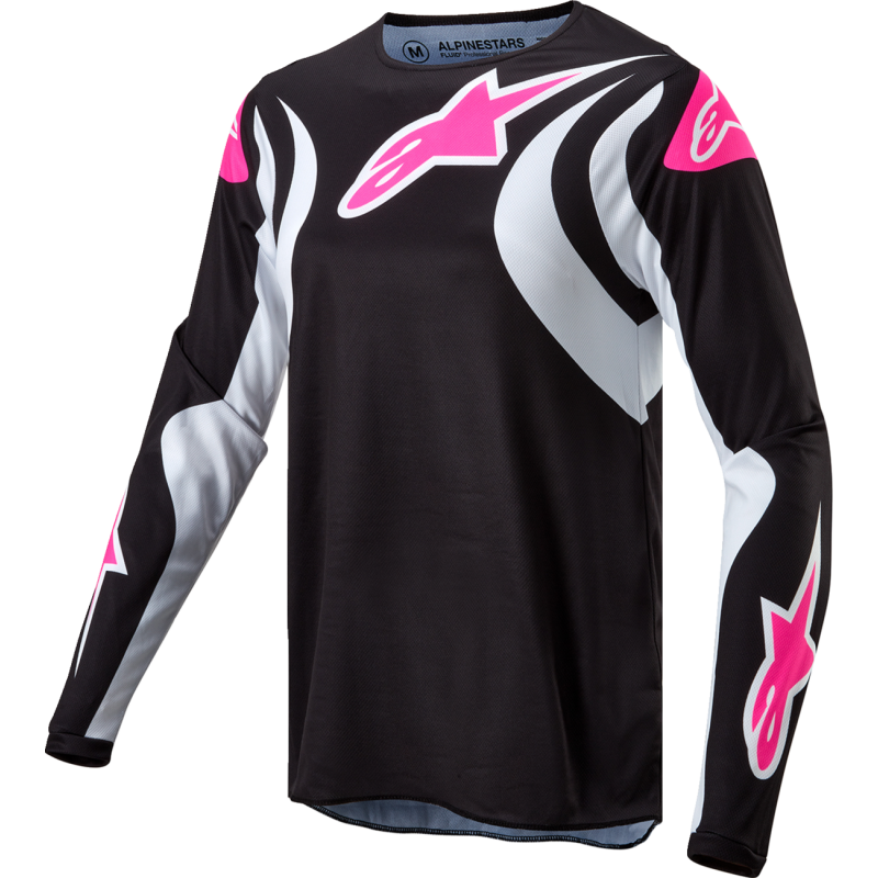 ALPINESTARS JERSEY 4W FLUID Black/White Front - Driven Powersports