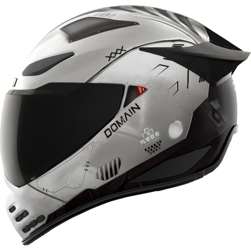 ICON HELMET DOMN FUTURE PROOF Gray Left Side - Driven Powersports