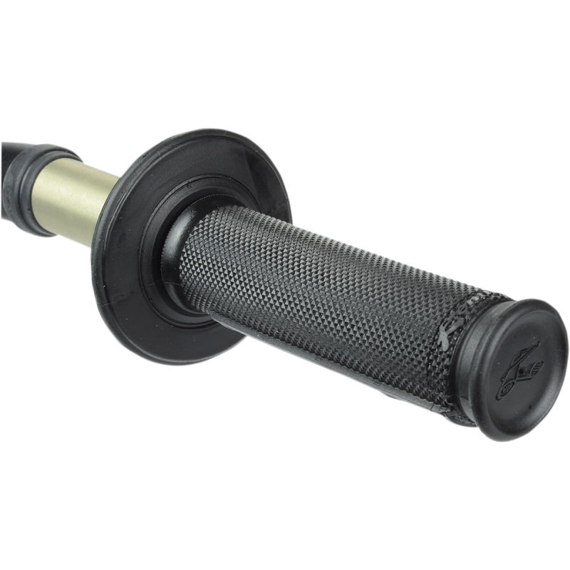 RENTHAL ULTRA TACKY HALF WAFFLE GRIPS DUAL COMPOUND ON BLACK Black 3/4 Front - Driven Powersports