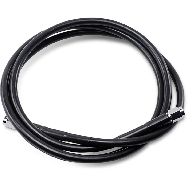 DRAG SPECIALTIES BLACK S/S BRAKE LINE 64" Front - Driven Powersports