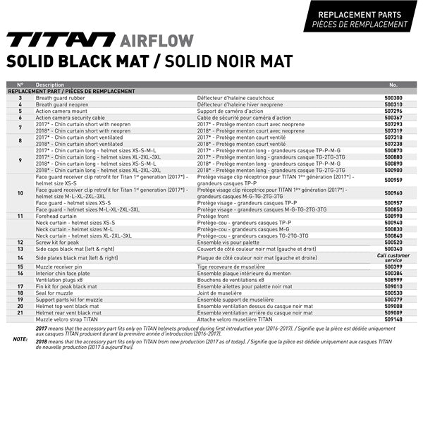 CKX Titan Air Flow Helmet - Backcountry Solid Size Chart - Driven Powersports