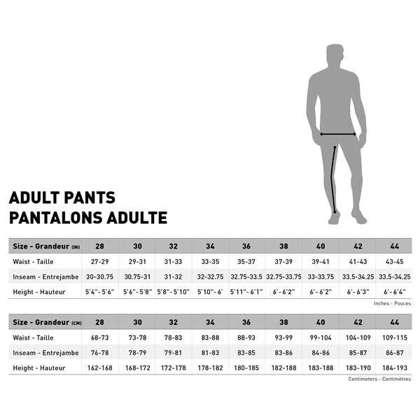 Leatt 4.5 Hydradri Pant Size Chart - Driven Powersports