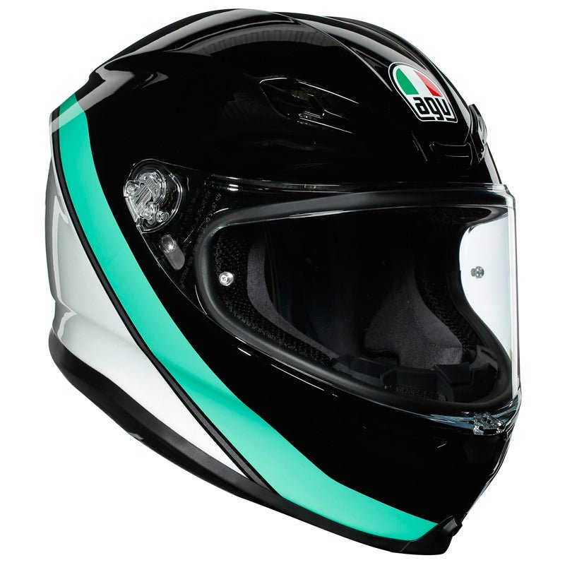 AGV K - 6 HELMET MINIMAL BLACK/PEARL WHITE/AQUA (XS) - DRIVEN Canada's Powersports 8216301O2MY007XS