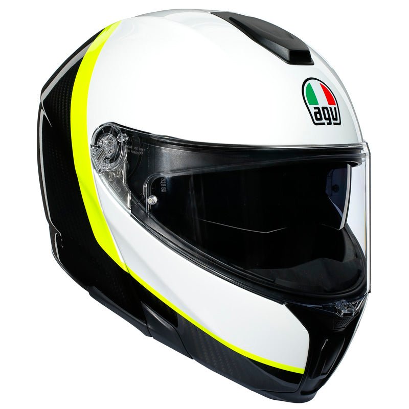 AGV SPORTMODULAR HELMET RAY CARBON/WHITE/YELLOW FLUO (2XL) - DRIVEN Canada's Powersports 8051019190055211201O2IY008XS
