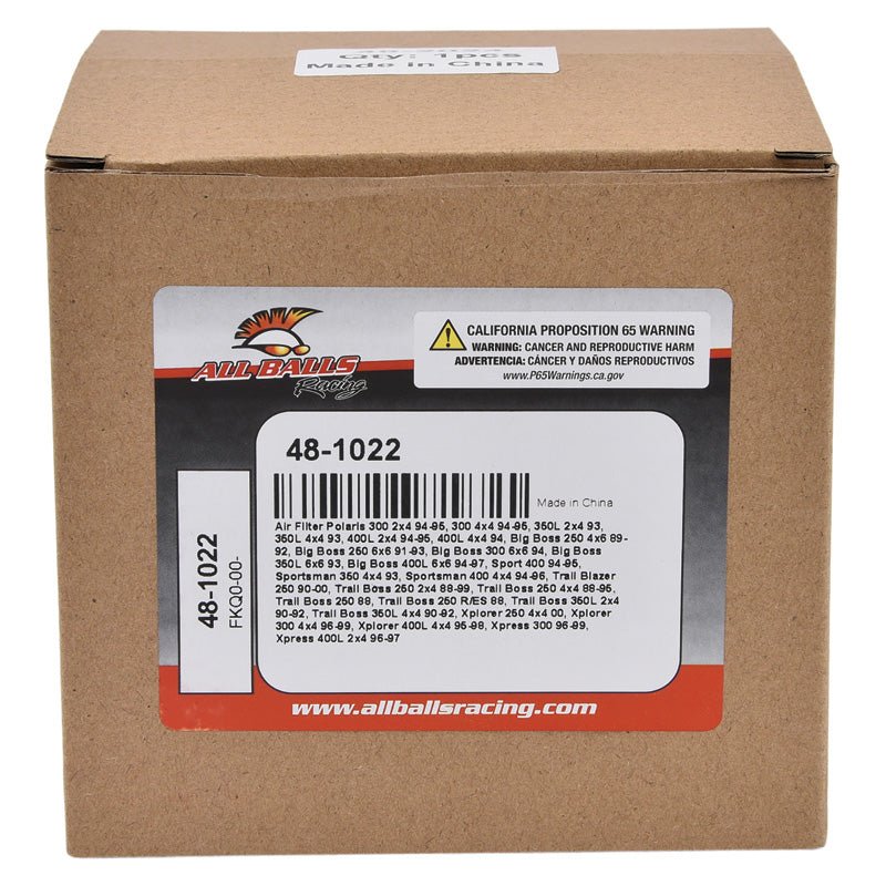 ALL BALLS RACING ATV/UTV AIR FILTER (48 - 1022) - DRIVEN Canada's Powersports 61331080877048 - 1022