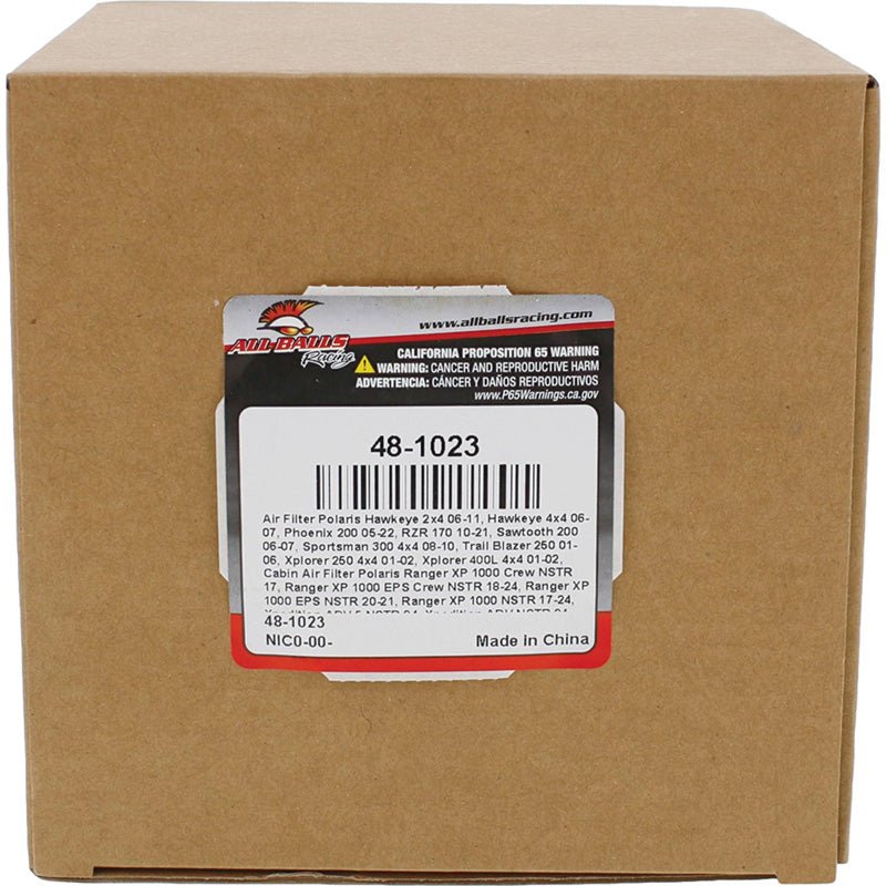 ALL BALLS RACING ATV/UTV AIR FILTER (48 - 1023) - DRIVEN Canada's Powersports 61331080878748 - 1023