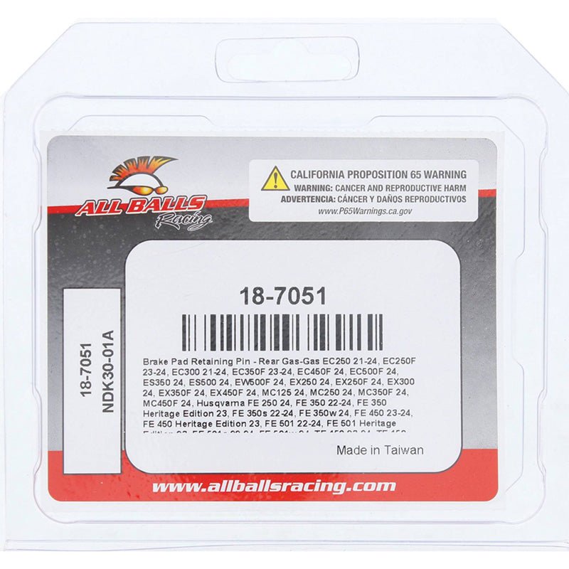 ALL BALLS RACING BRAKE PAD RETAINING PINS (18 - 7051) - DRIVEN Canada's Powersports 71420508436818 - 7051