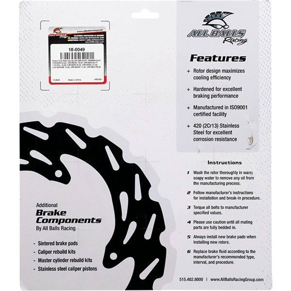 ALL BALLS RACING BRAKE ROTOR (18 - 0049) - DRIVEN Canada's Powersports 999999998918 - 0049