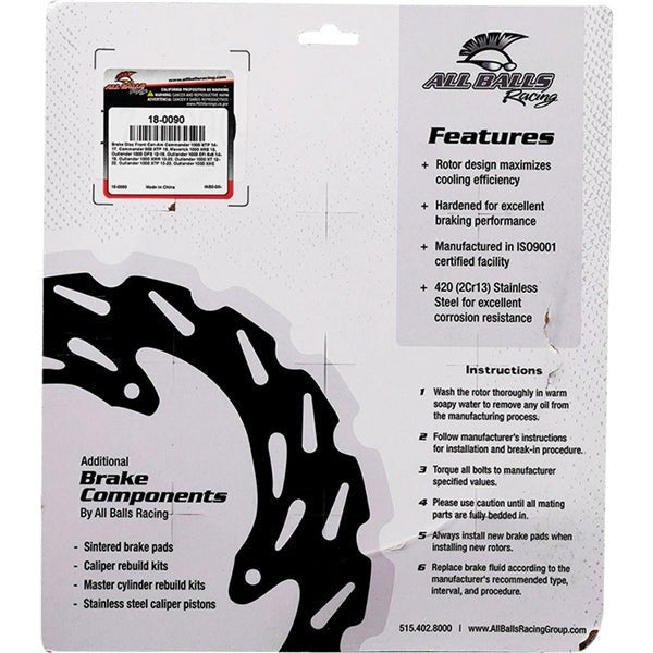 ALL BALLS RACING BRAKE ROTOR (18 - 0090) - DRIVEN Canada's Powersports 999999998918 - 0090
