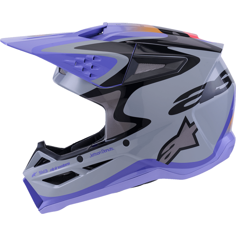 ALPINESTARS HELMET SM3 JETTSON GRAY/PUR/BLK - DRIVEN Canada's Powersports 80593476467708302726 - 9277 - S