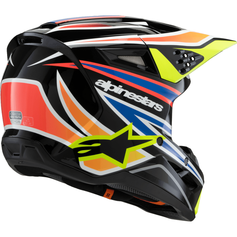 ALPINESTARS HELMET SM3 YTH WURX B/Y/BL/R S ECE06 (8302125 - 1574 - YS) - DRIVEN Canada's Powersports 80593474469128302125 - 1574 - YS