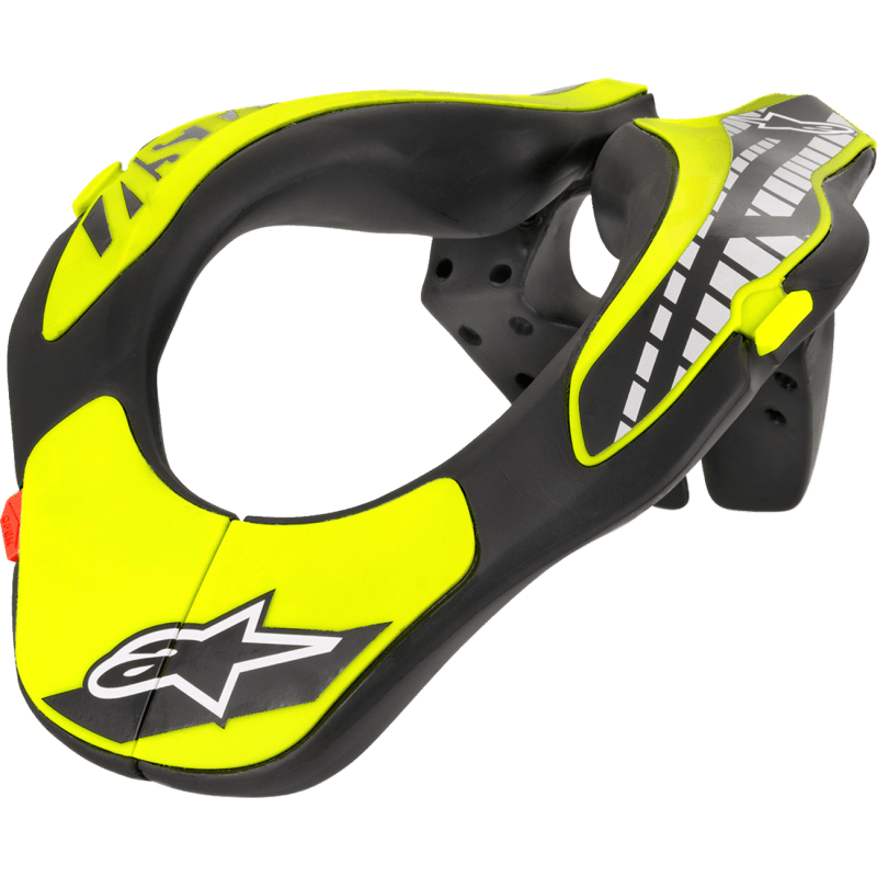 ALPINESTARS Neck Support (Youth) Black/Yellow Front - Driven Powersports