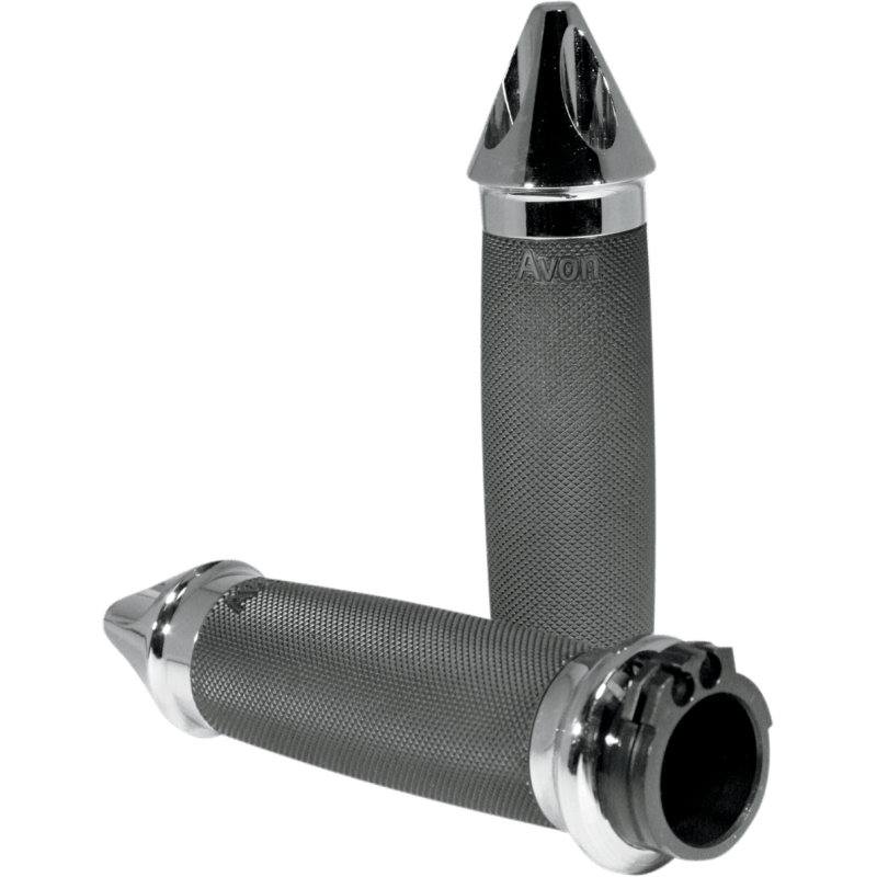 AVON GRIPS CUSTOM SPIKE GRIPS CHROME AVON (CC - 85 - CH - SPIKE) - DRIVEN Canada's Powersports 717163852352CC - 85 - CH - SPIKE