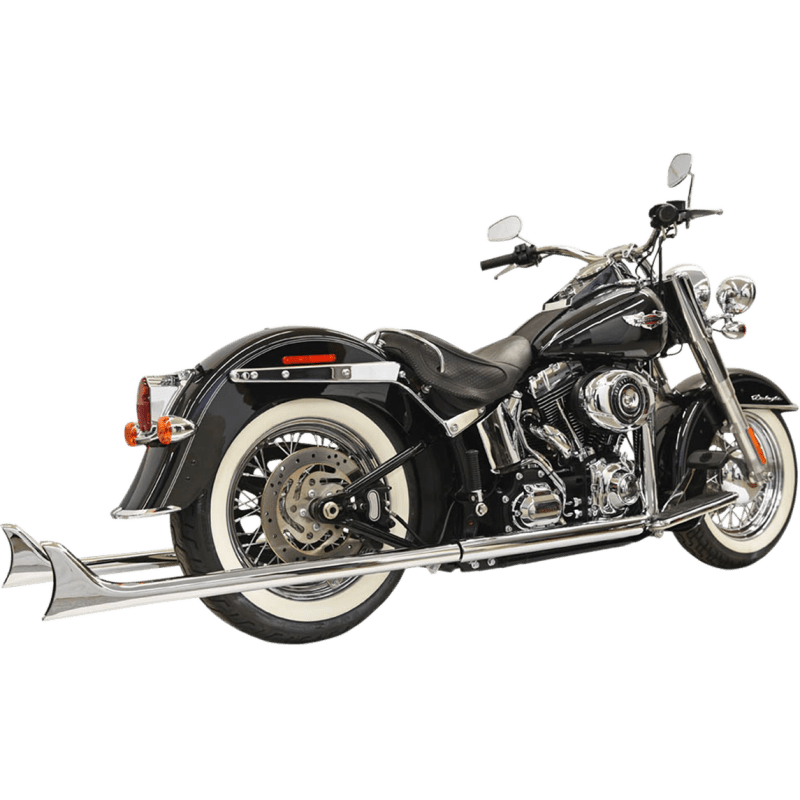 BASSANI XHAUST 07 - 17 SOFTAIL 39" FISHTAIL 2:2 FS N/BAFF - DRIVEN Canada's Powersports 8105940128801S26E-39
