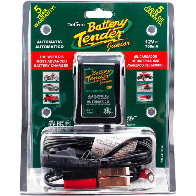 BATTERY TENDER BATTERY CHARGER JUNIOR (021 - 0123 - CA) - DRIVEN Canada's Powersports 734357112337021 - 0123 - CA