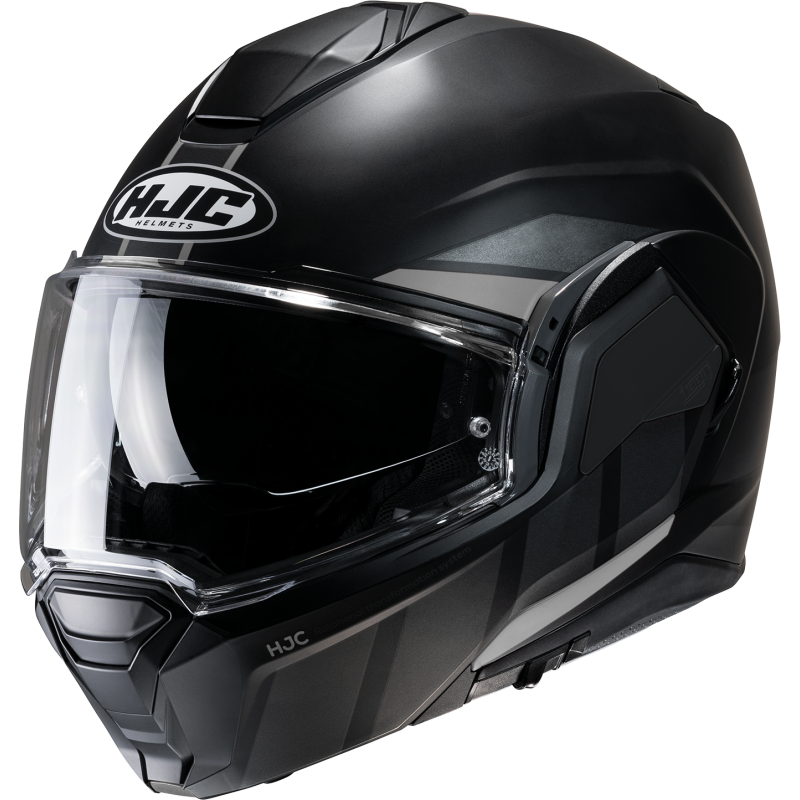 HJC i100 BEIS Semi Flat Black/Green Front - Driven Powersports