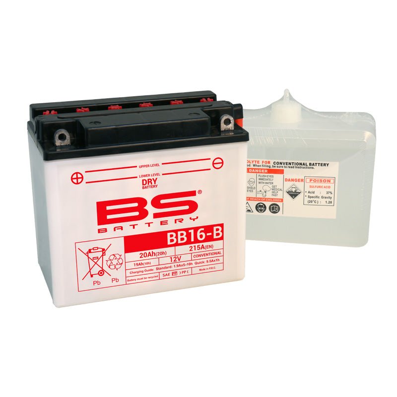 BS BATTERY BB16 - B 12V BATTERY WITH ACID PACK (310577) - DRIVEN Canada's Powersports 3661454105696310577