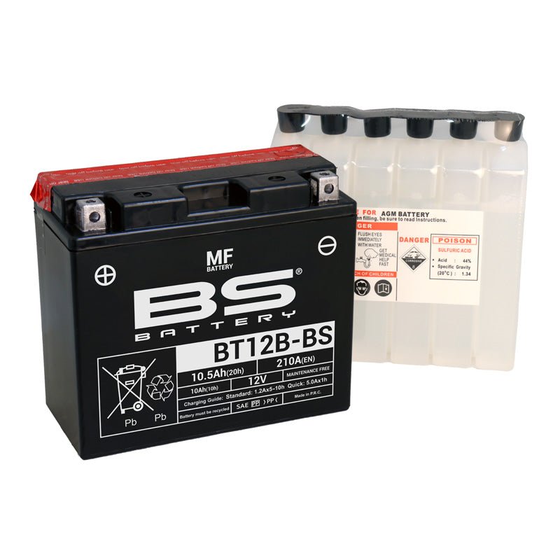 BS BATTERY BT12B - BS MAINTENANCE FREE 12V BATTERY (300628) - DRIVEN Canada's Powersports 3661451002929300628