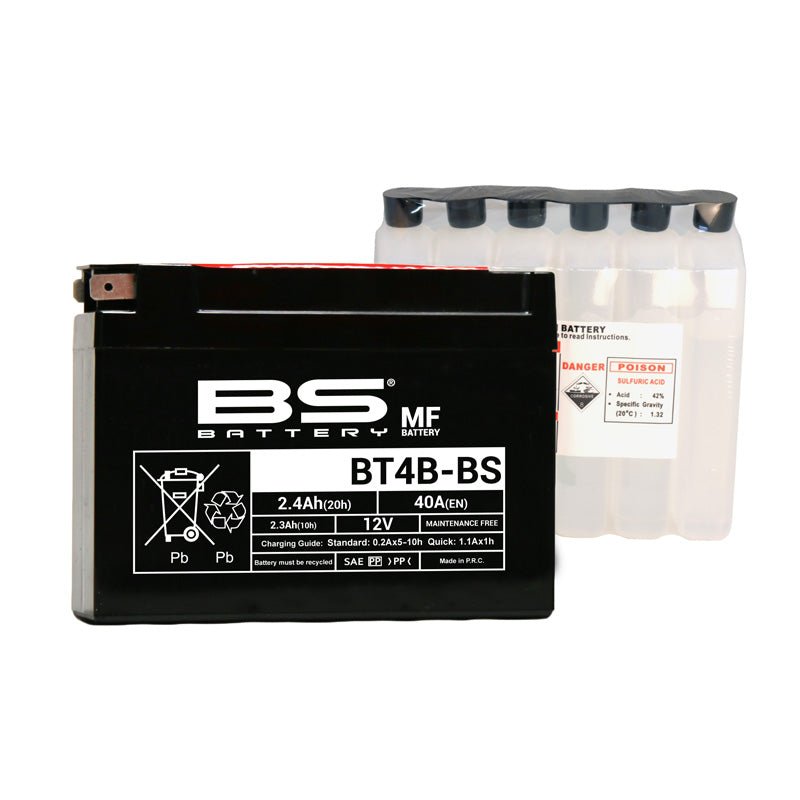 BS BATTERY BT4B - BS MAINTENANCE FREE 12V BATTERY (300625) - DRIVEN Canada's Powersports 3661451002899300625