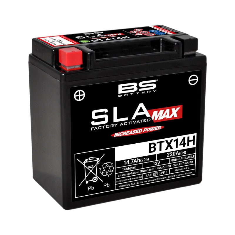 BS BATTERY BTX14AH SLA MAX FACTORY ACTIVATED 12V BATTERY (300863) - DRIVEN Canada's Powersports 3564094008634300863