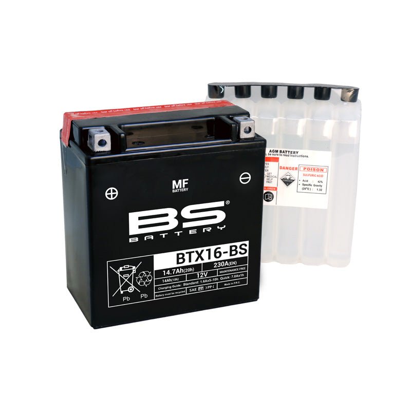 BS BATTERY BTX16 - BS MAINTENANCE FREE 12V BATTERY (300609) - DRIVEN Canada's Powersports 3661451002738300609