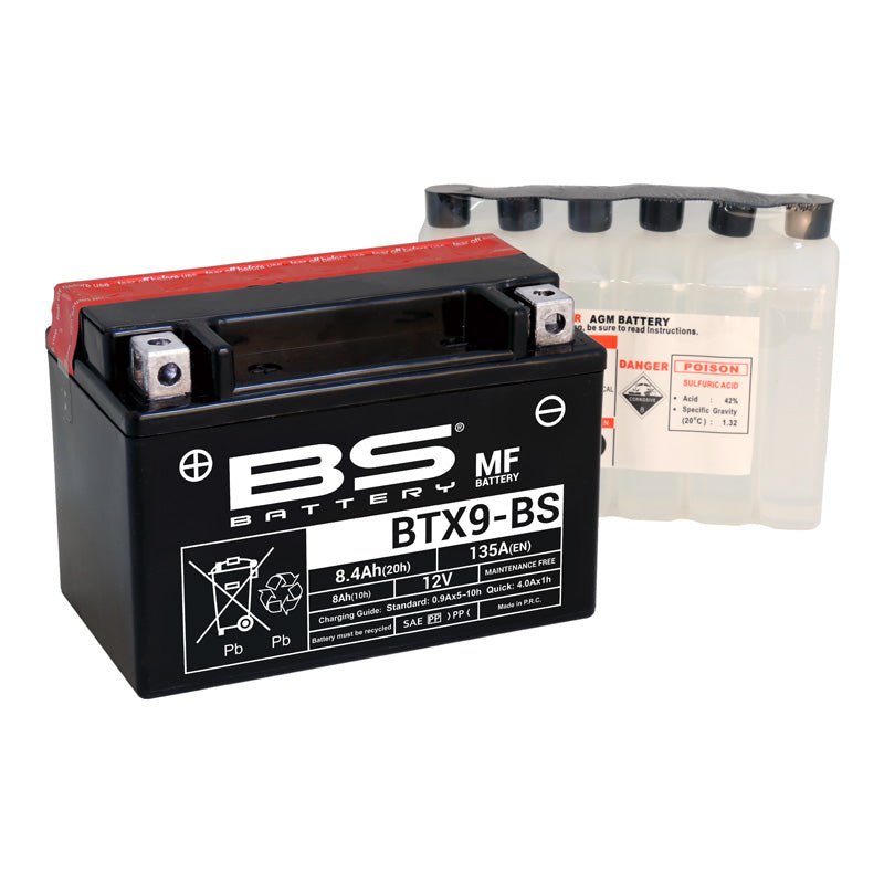 BS BATTERY BTX9 - BS MAINTENANCE FREE 12V BATTERY (300621) - DRIVEN Canada's Powersports 3661451002851300621