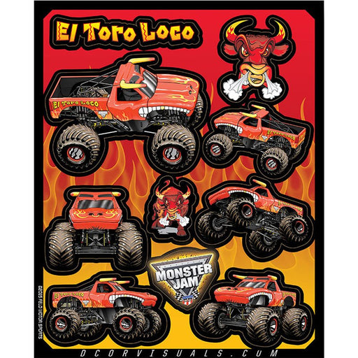 D COR VISUAL MONSTER JAM EL TORO LOCO RED DECAL SHEET - Driven Powersports Inc.1984920740-90-207