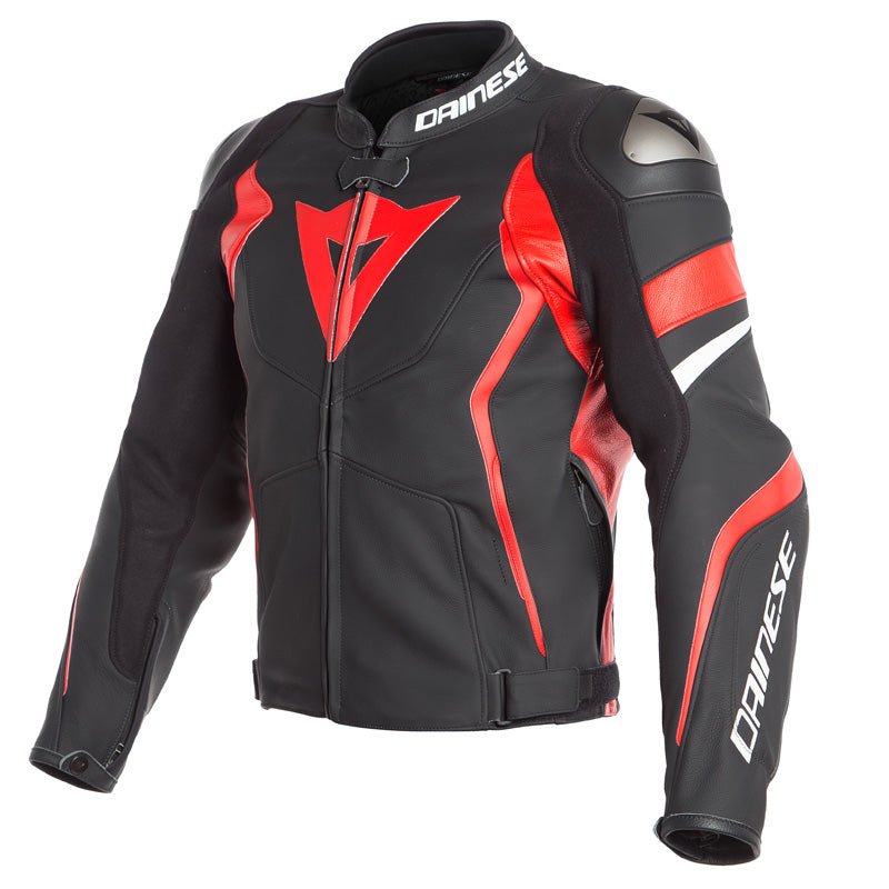 DAINESE AVRO 4 LEATHER JACKET BLACK - MATTE/LAVA - RED/WHITE (54) (1533810 - 25A - 54) - DRIVEN Canada's Powersports 80526448758361533810 - 25A - 54