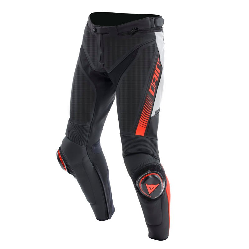 DAINESE SUPER SPEED PERF. LEATHER PANTS BLACK/WHITE/RED - FLUO (48) - DRIVEN Canada's Powersports 805101964065915500007 - N32 - 48