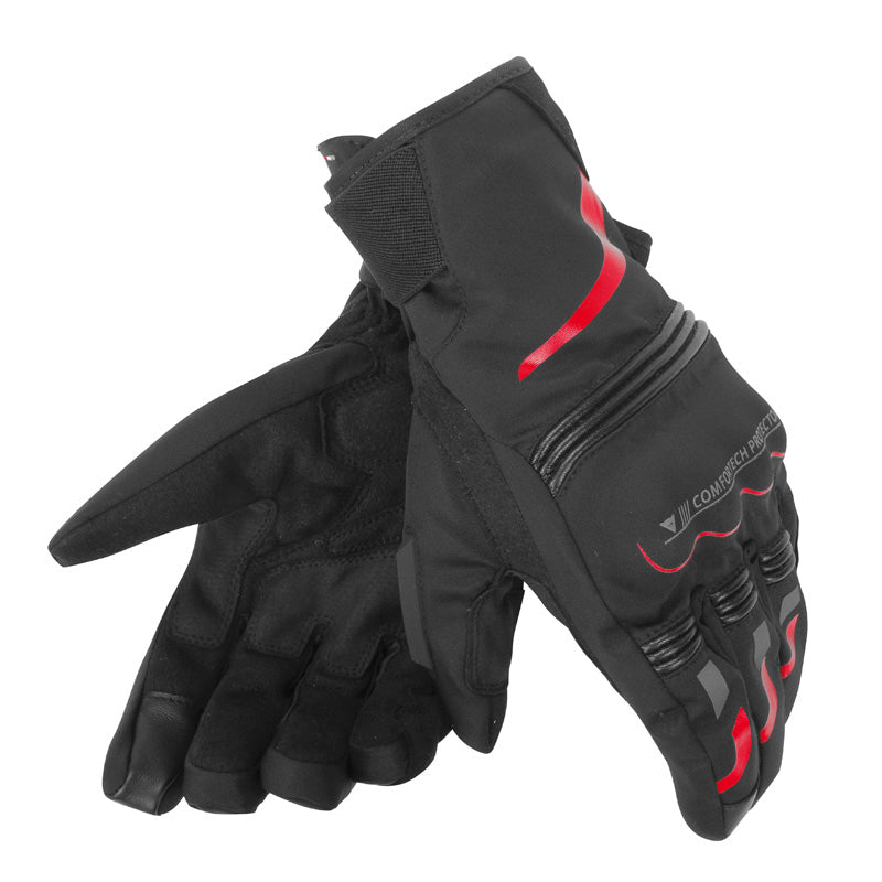 DAINESE TEMPEST UNISEX D - DRY SHORT GLOVES BLACK/RED (3XS) - DRIVEN Canada's Powersports 80526441635681815872 - R08 - L