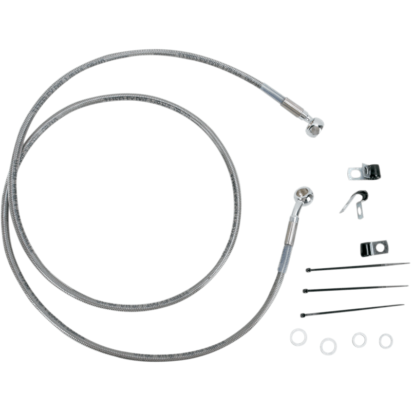 DRAG SPECIALTIES 00 - 07 FLST/F FRT S/S BRAKE LINE KIT +8 (660214 - 8) - DRIVEN Canada's Powersports 660214 - 8