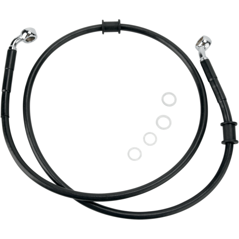 DRAG SPECIALTIES 08 FXSTB FRT S/B BRAKE LINE KIT +4 (680215 - 4BLK) - DRIVEN Canada's Powersports 680215 - 4BLK