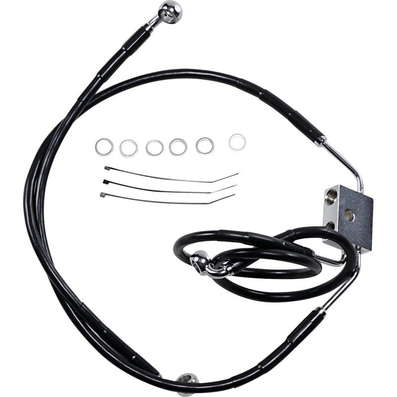 DRAG SPECIALTIES 12 - 17 FXDF FRT +6 BRK LINE W/ABS - DRIVEN Canada's Powersports 612137 - 6BLK