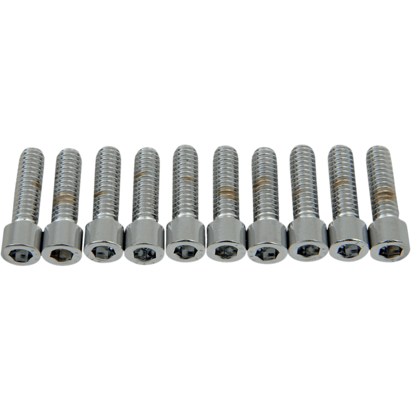 DRAG SPECIALTIES 1/4 - 20*7/8 SMTH ALLEN BOLTS (10) CY - CHROME (MPB180S) - DRIVEN Canada's Powersports 632393167666MPB180S