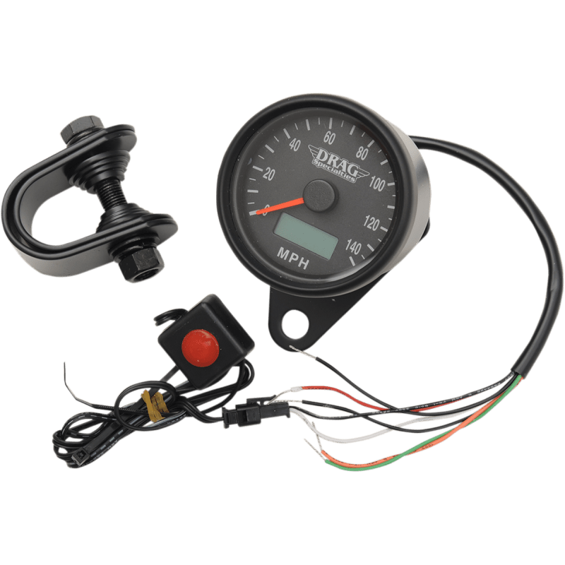 DRAG SPECIALTIES 2.4" ELEC SPEEDO W/TRIP/ODO BLK/FACE (2210 - 0257) - DRIVEN Canada's Powersports 2210 - 0257