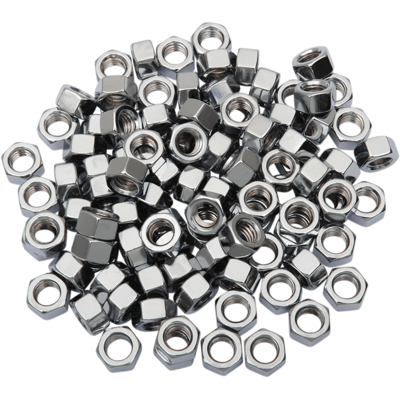 DRAG SPECIALTIES 3/8 - 24 CHROME HEX NUT (100PK) (MPB167) - DRIVEN Canada's Powersports 632393668606MPB167