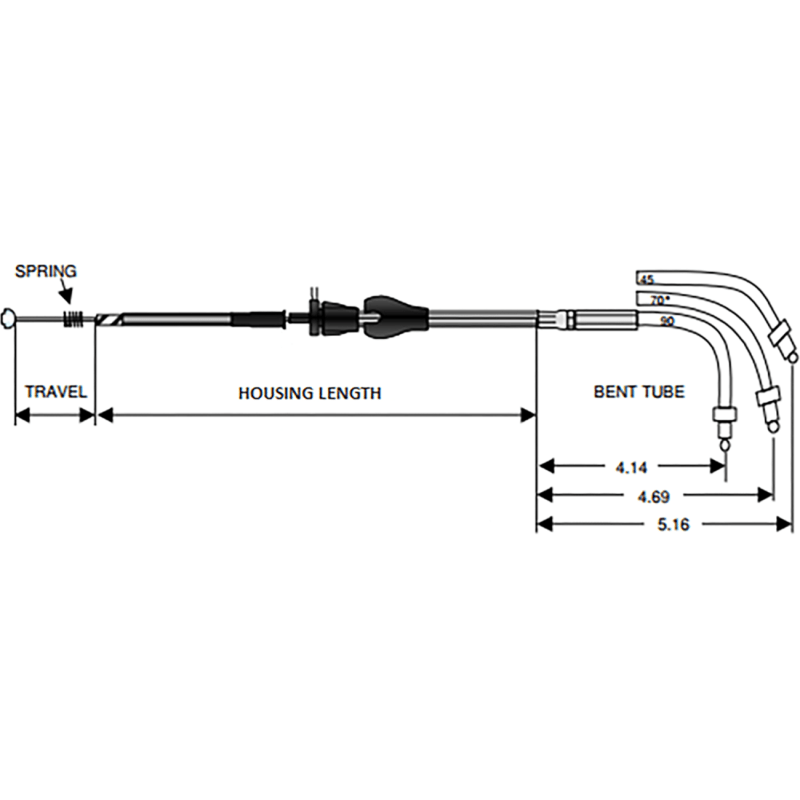 DRAG SPECIALTIES S/STEEL FL IDLE CABLE (5342800B) - DRIVEN Canada's Powersports 0651 - 01715342800B